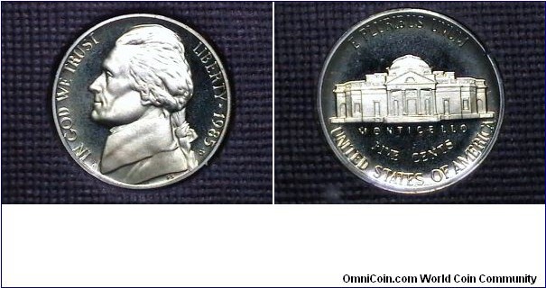 U.S. 1985 Proof Set Jefferson Nickel 