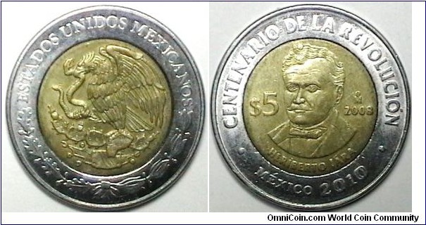 Mexico 2008 5 Pesos Heribento Jara 