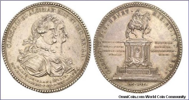 Carlos IV Statue Inauguration Medal