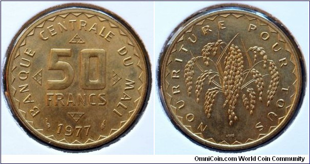 50 francs.
1977, F.A.O. 