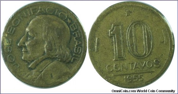 Brazil 10Centavos-km561-1955