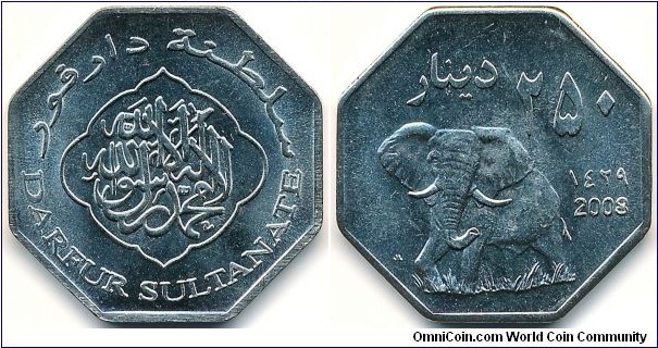 Darfur 250 dinar (African elephant)