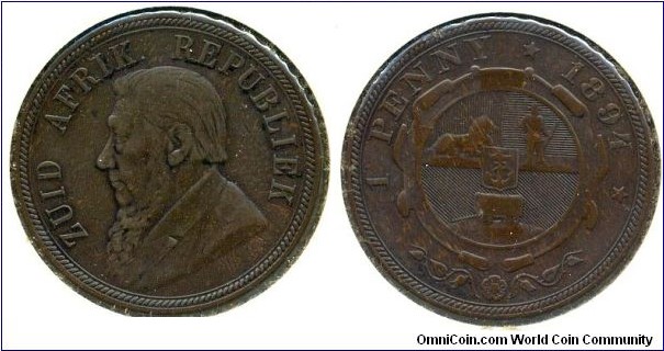 1 Penny, Zuid Afrik. Republiek(Z.A.R.)