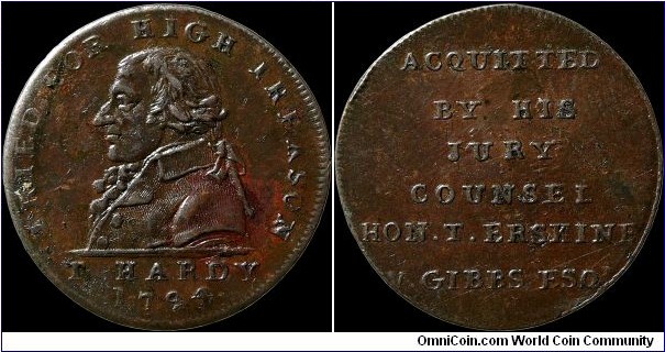 1794 ½ Penny token, Great Britain.