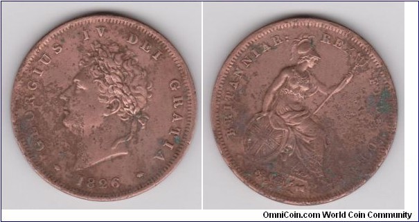 1826 George IV One Penny