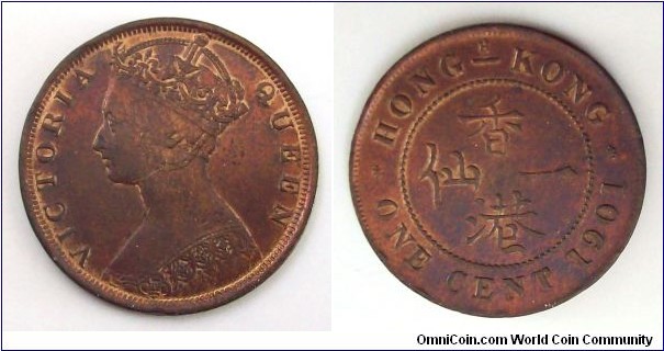 Hong Kong 1901H 1 Cent