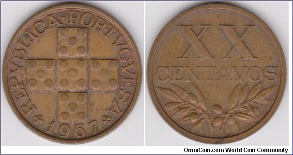 1967 Portugal 20 Centavos