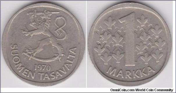 1970 Finland 1 Markka 
