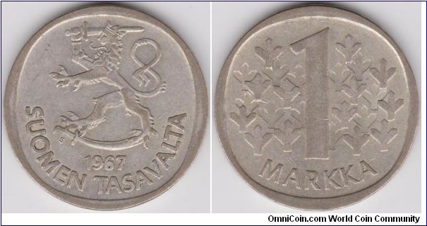 1967 Finland 1 Markka