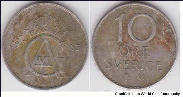 1965 Sweden 10 Öre