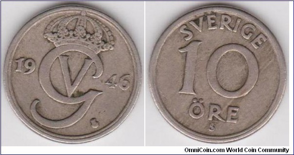 1946 Sweden 10 Öre