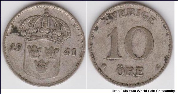 1941 Sweden 10 Öre