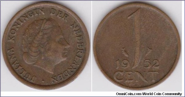 1952 Netherlands 1 Cent