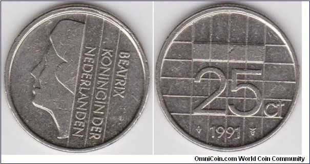 1991 Netherlands 25 Cent