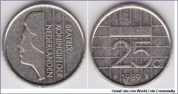 1989 Netherlands 25 Cent