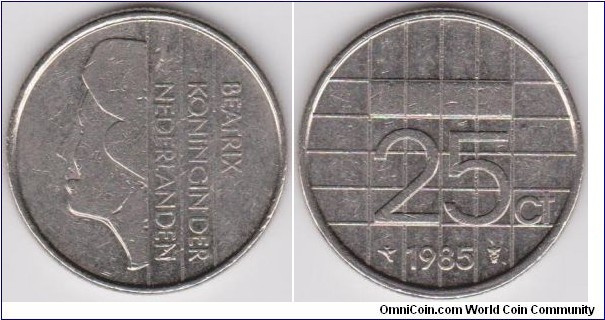 1985 Netherlands 25 Cent 