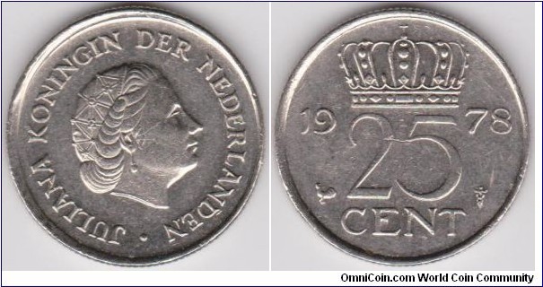 1978 Netherlands 25 Cent 