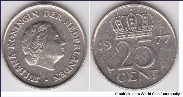 1977 Netherlands 25 Cent