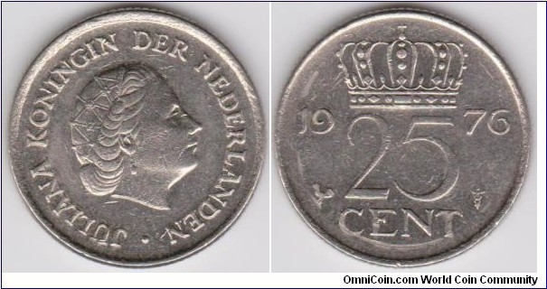 1976 Netherlands 25 Cent