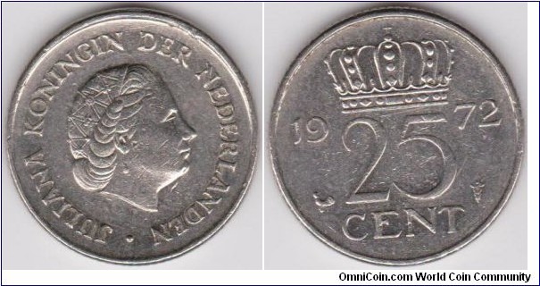 1972 Netherlands 25 Cent