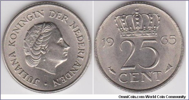 1965 Netherlands 25 Cent