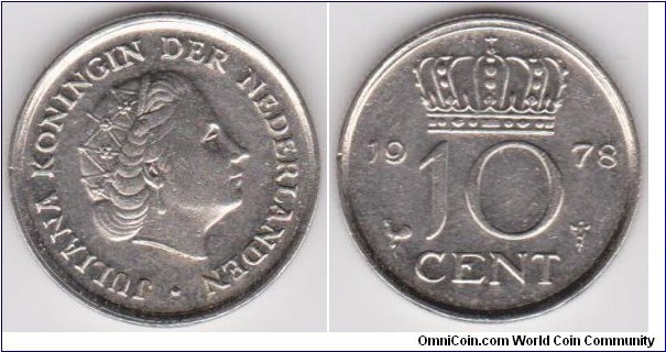 1978 Netherlands 10 Cent