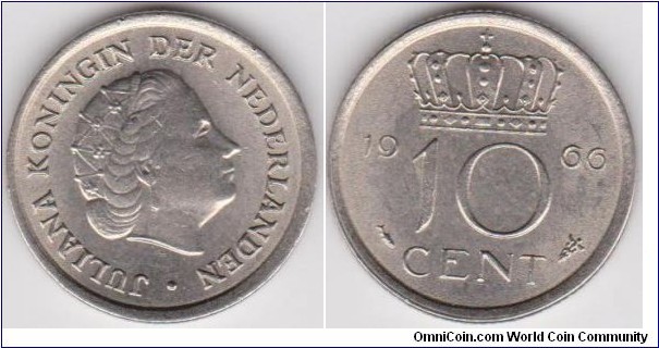 1966 Netherlands 10 Cent