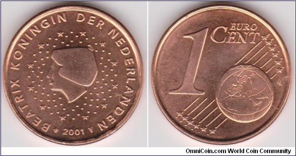 2001 Netherlands 1 Cent Euro