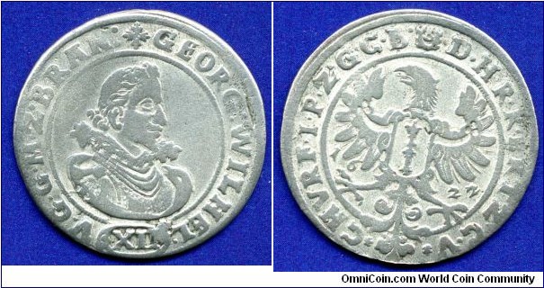 12 Gröscher.
Brandenburg.
Georg Wilhelm (1619-1640).
Crossen mint.


Ag.