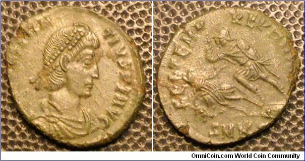 CONSTANTIUS II
A.D. 337-361 	Æ Centenionalis. Rev. FEL TEMP REPARATIO, Soldier spearing fallen horseman, SMKA in exergue. Mint of Cyzicus. 2.5gm 17mm