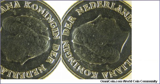 10 Cent Nickel Doubled Die Obverse Netherlands  (Juliana Koningin Der Nederlanden are DD)