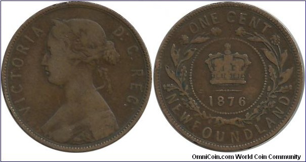 Canada-NewFoundland 1 Cent 1876-(Medal Rotation)