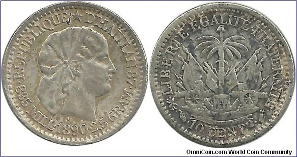 Haiti 10 Centimes 1890