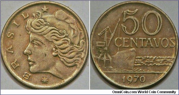 50 Centavos, same design as 1977 coin, but made of Cu-Ni instead of steel