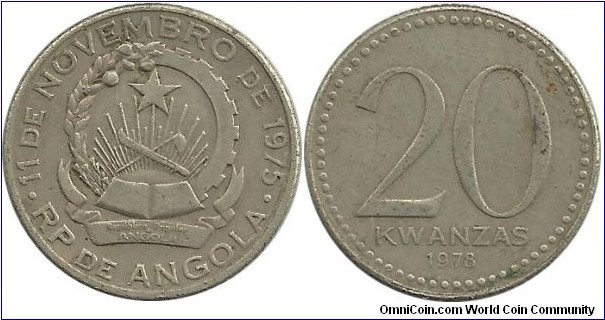 Angola 20 Kwanzas 1978