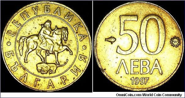 Bulgaria - 50 Leva - 1997 - Weight 3,4 gr - Brass - Size 19 mm - Thickness 1,5 mm - Alignment Medal (0°) - Edge : Milled - Reference KM# 226 (1997)
