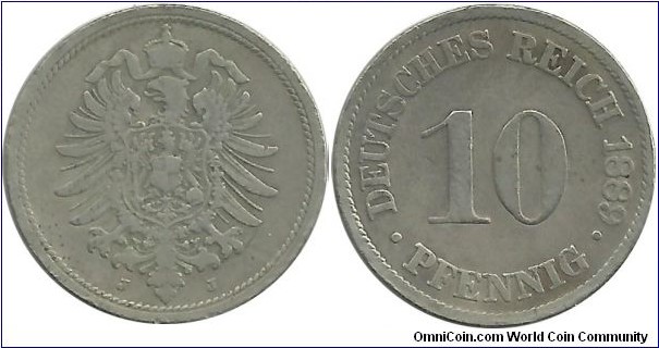 DeutschesReich 10 Pfennig 1889J