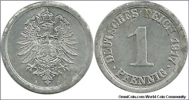 DeutschesReich 1 Pfennig 1917A(Al)