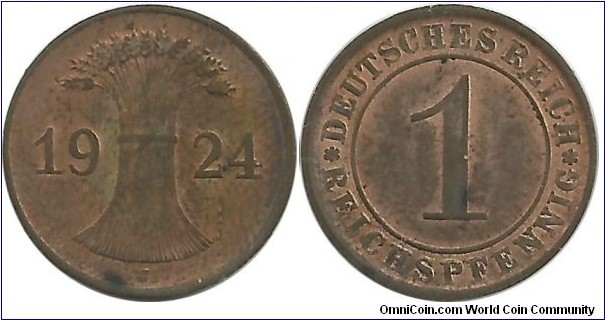 DeutschesReich 1 Reichspfennig 1924J