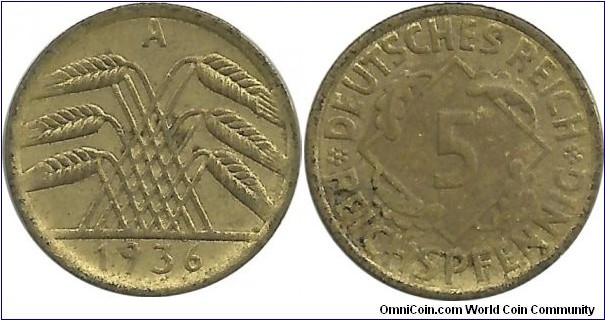 DeutschesReich 5 Reichspfennig 1936A