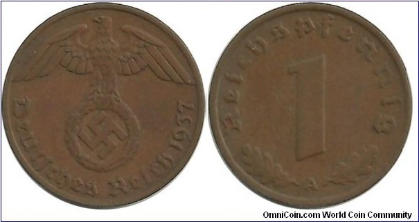 DeutschesReich 1 Reichspfennig 1937A
