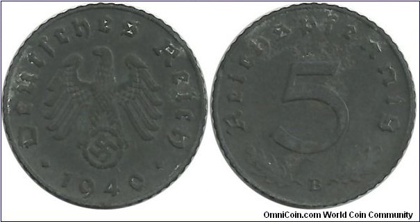 DeutschesReich 5 Reichspfennig 1940B