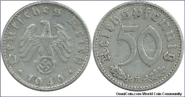 DeutschesReich 50 Reichspfennig 1940B