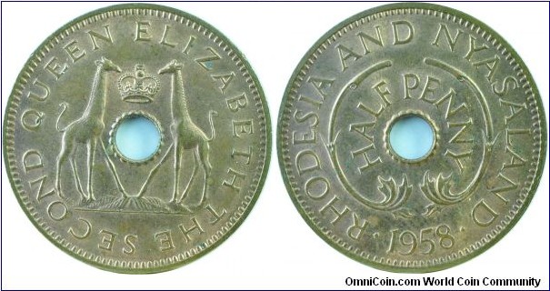 Rhodesia&Nyasaland0.5Penny-km1-1958