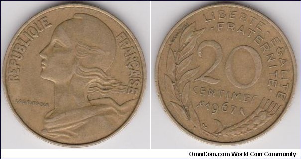 20 Centimes 1967