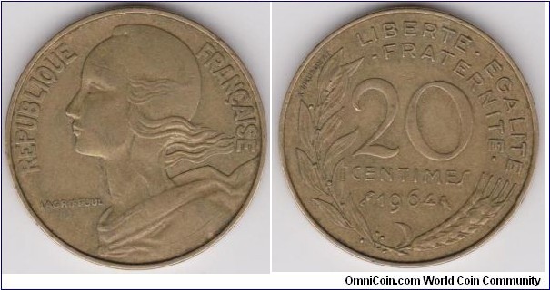 20 Centimes 1964