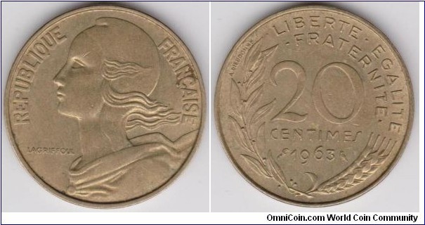 20 Centimes 1963