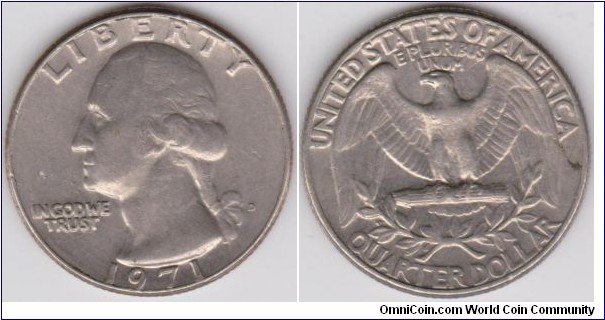 25 Cents 1971-D Washington Quarter