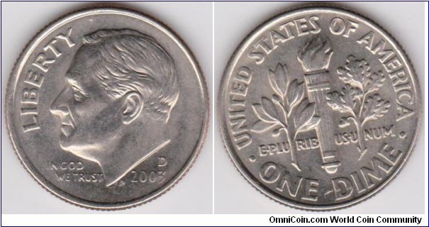10 Cents Roosevelt Dime 2003-D