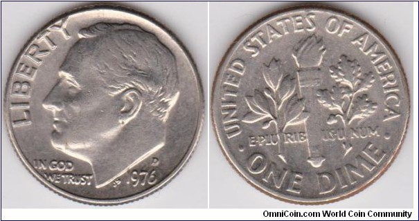 10 Cents Roosevelt Dime 1976-D 